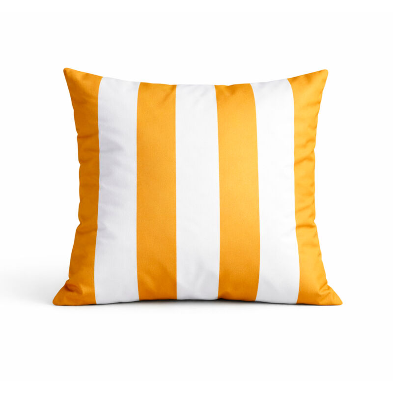 Coussin imperméable déhoussable à rayures ARCACHON Jaune 50x50 cm