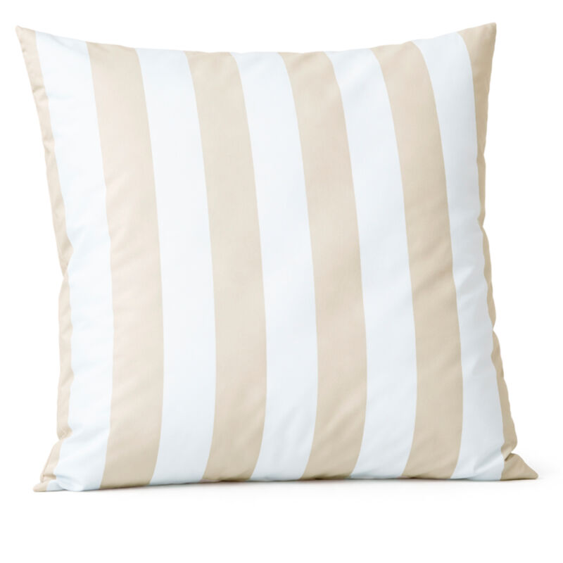 Coussin imperméable déhoussable à rayures ARCACHON Lin 70x70 cm
