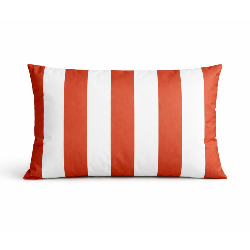 Coussin imperméable déhoussable à rayures ARCACHON Terracotta 60x40 cm