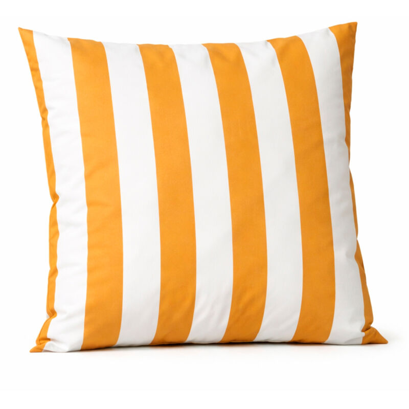 Coussin imperméable déhoussable à rayures ARCACHON Jaune 70x70 cm