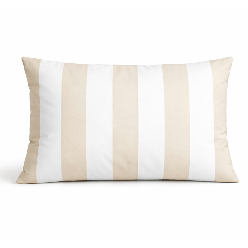 Coussin imperméable déhoussable à rayures ARCACHON Lin 60x40 cm