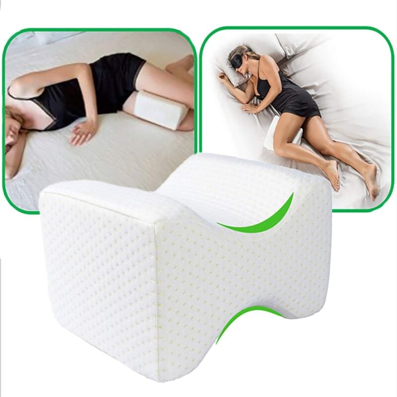 Coussin Jambes, Coussin Orthopédique pour Jambe avec Mousse Mémoire, Oreiller de Soutien du Genou pour Soulagement de la Sciatique, Douleur au Dos,