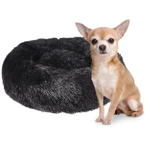 Coussin KREMS rond, anti stress, noir ø 50 cm pour chiens - animallparadise