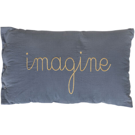 Coussin Lili bleu gris 50x30cm - Atmosphera créateur d'intérieur