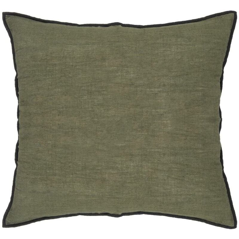Coussin Linah coton vert kaki 45x45cm - Atmosphera créateur d'intérieur