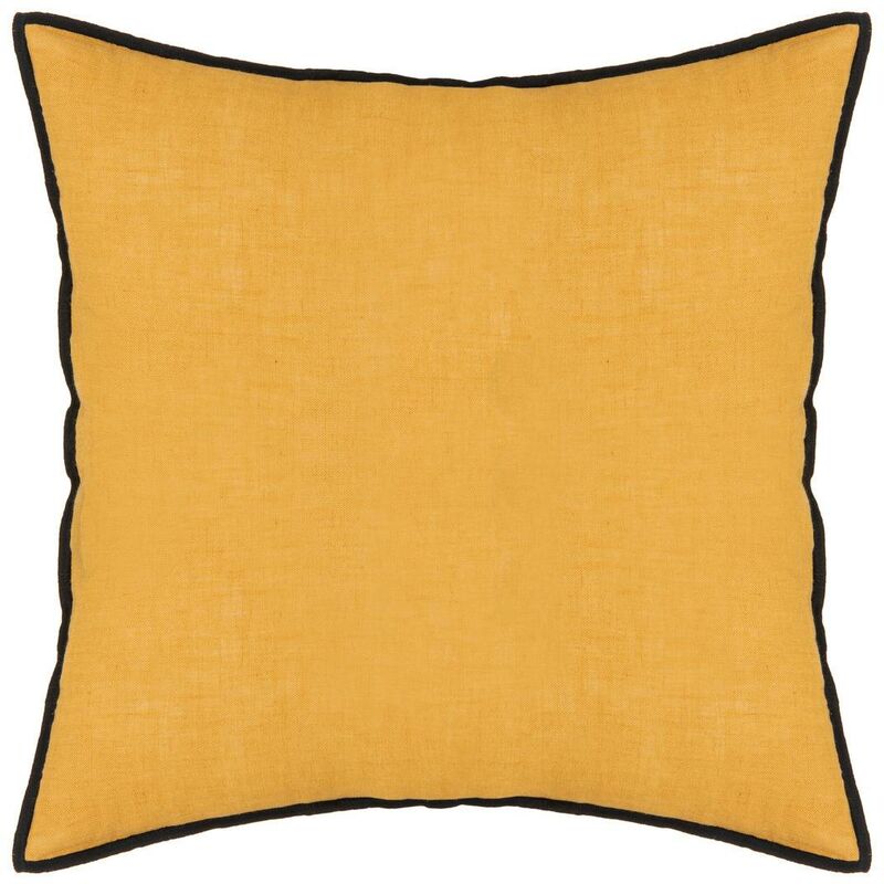 Coussin Linah coton jaune moutarde 45x45cm Atmosphera créateur d'intérieur