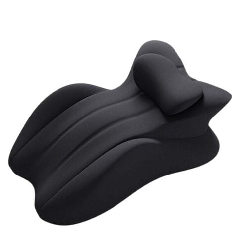 FLYME Oreiller de Soutien Lombaire,Coussin Ergonomique pour Le Dos Et La Lecture - Housse Lavable Ergonomique Respirant Noir