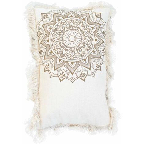 Coussin Lotus Mandala - 30x50cm - bronze- Vendu par 1