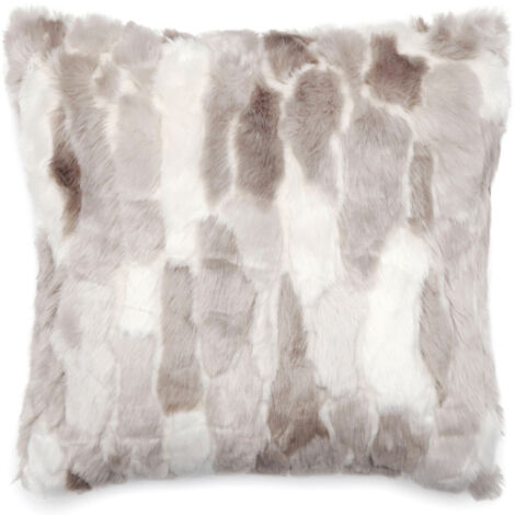 Coussin LYNX en fausse fourrure doublée velours 45x45 cm