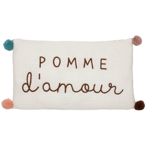 Coussin maille Pomme d'amour 50 x 30 cm - Atmosphera