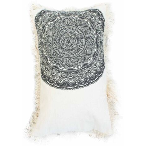 Coussin Mandala Traditionnel - 30x50cm - noir- Vendu par 1
