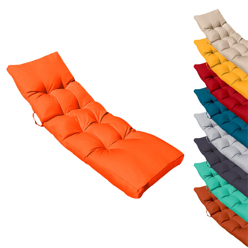 Linxor - Coussin matelassé pour bain de soleil, transat - 185 x 60 cm - Orange