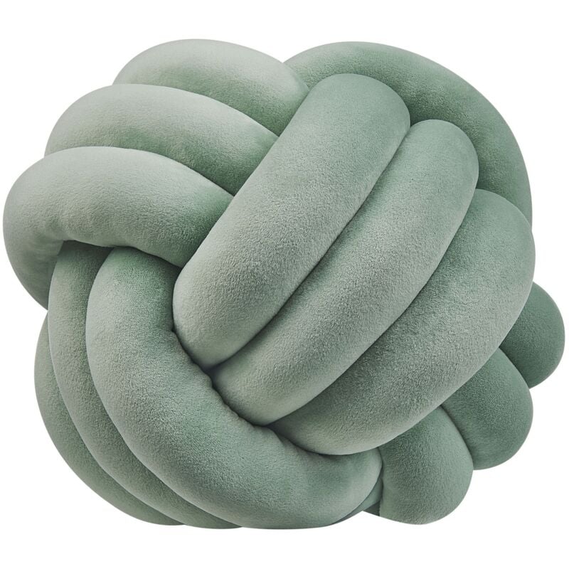Beliani - Coussin de Décoration Moderne à Nœuds 30 x 30 cm en Velours Vert Malni ii