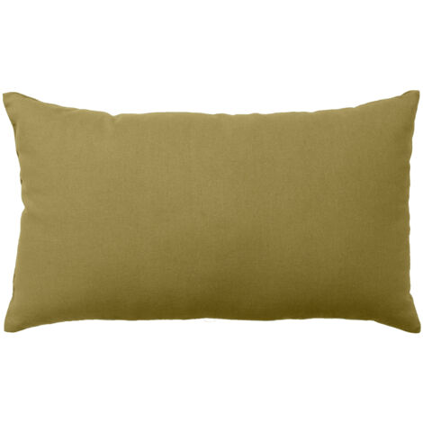 Coussin non déhoussable en coton uni Bronze 30x50 cm