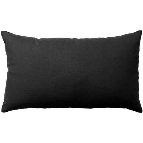 Coussin non déhoussable en coton uni Gris anthracite 30x50 cm