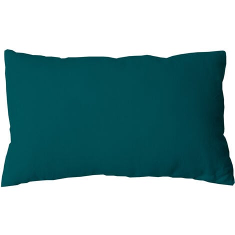 Coussin non déhoussable en coton uni Vert emeraude 30x50 cm