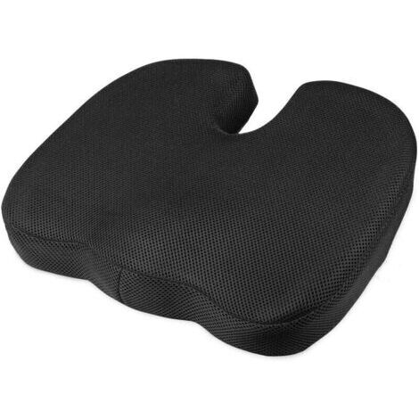 Coussin orthopédique en mousse à mémoire de forme 45x35x7cm – Confort coccyx pour bureau et voiture – Revêtement 3D filet lavable