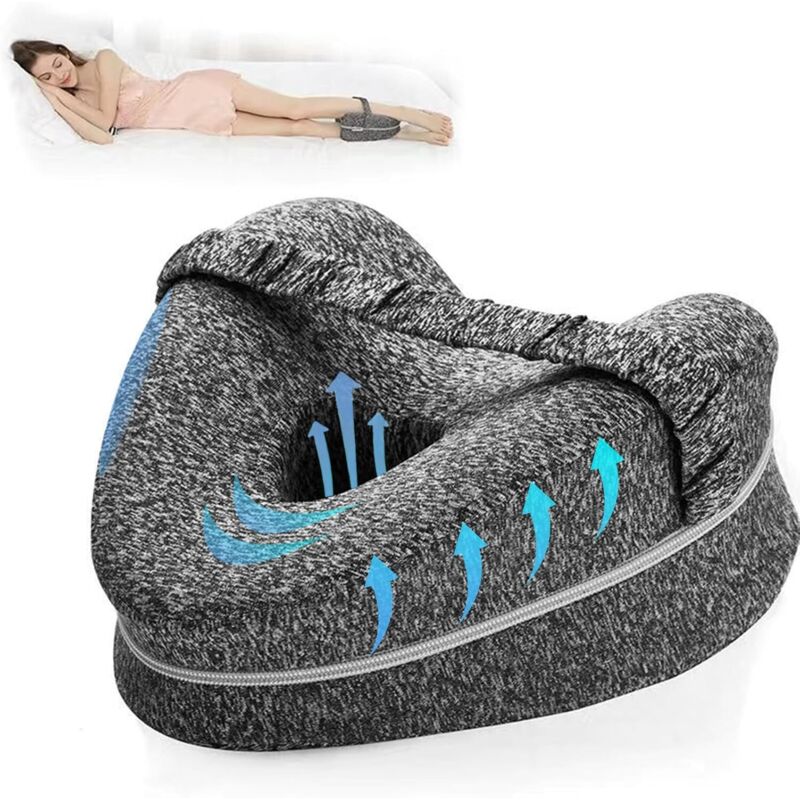 Coussin orthopédique jambes/nuit, mousse mémoire, soutien hanches/sciatique, décompression
