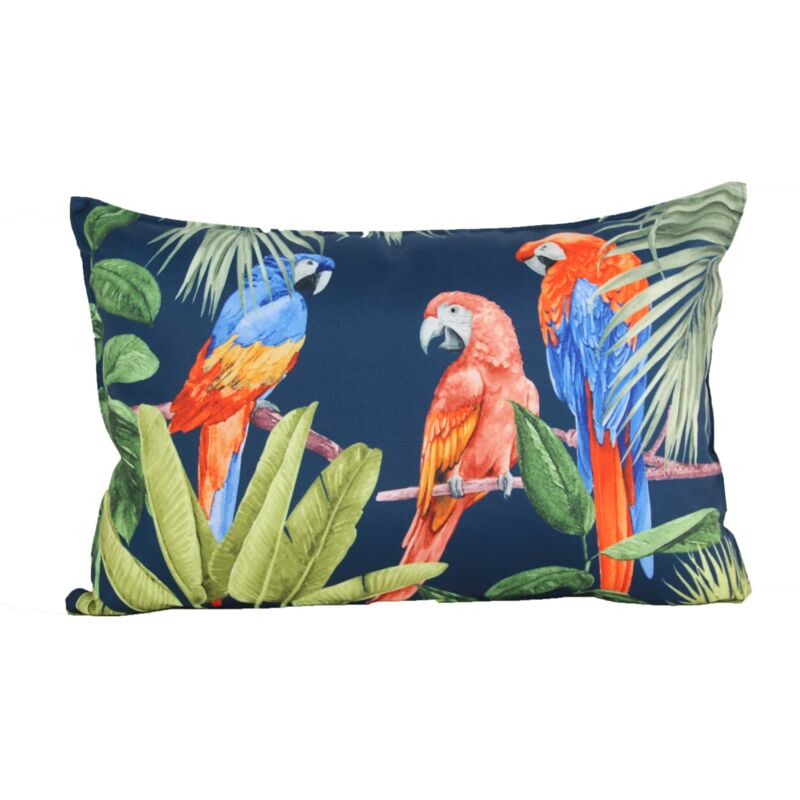 Coussin extérieur à motif perroquet Bleu Marine 50x80 cm