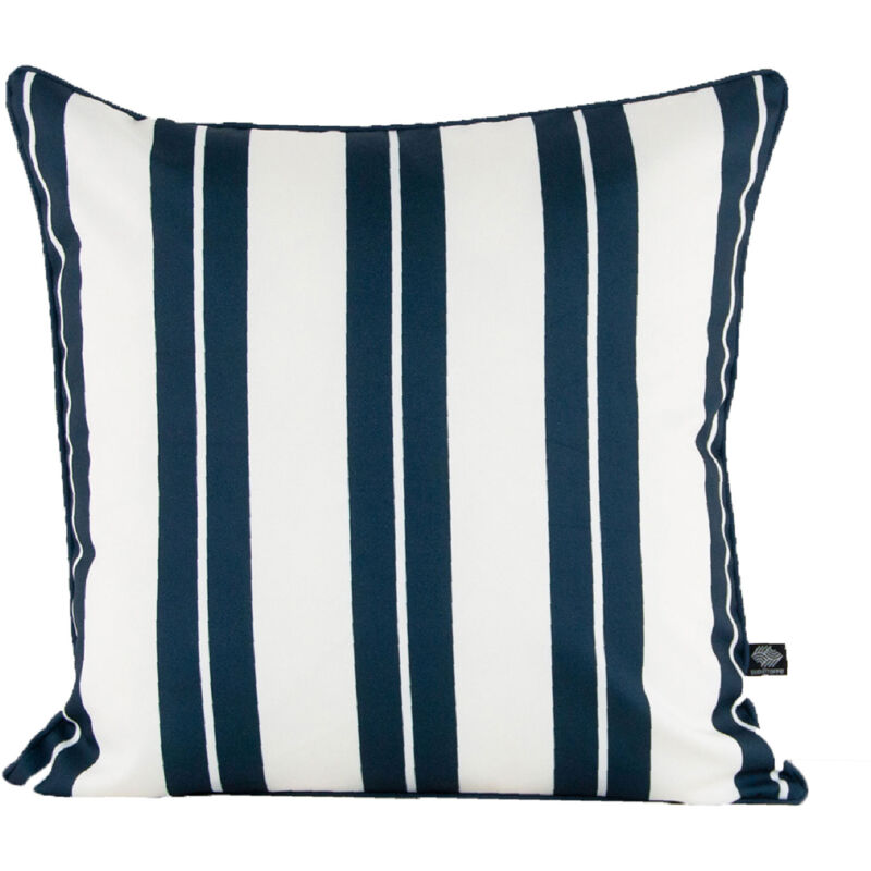 Homemaison - Coussin extérieur à rayures Bleu Marine 45x45 cm
