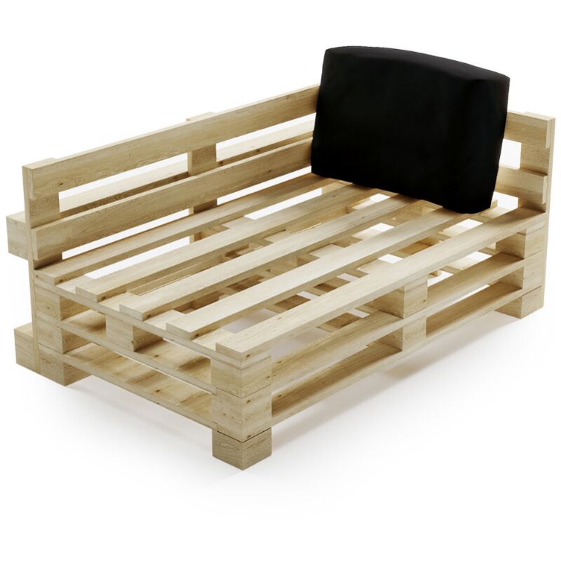 Bananair - Coussin Palette Déhoussable Imperméable - Angle 60x40 cm Noir