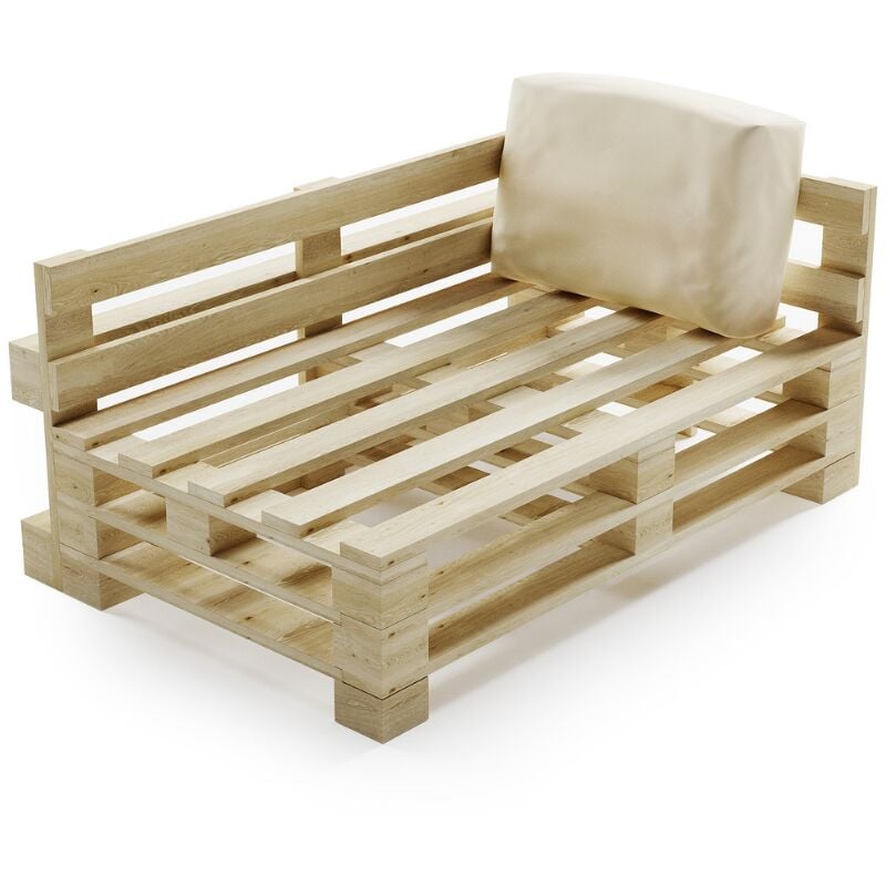 Coussin Palette Déhoussable Imperméable - Angle 60x40 cm Beige Bananair