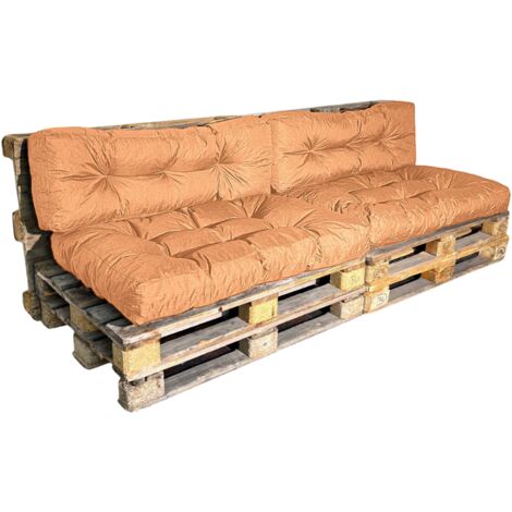 Lot de 2 coussins palette 120 x 80 x 15 cm – Rembourrage en mousse – Revêtement déperlant et anti-UV – Pour extérieur jardin terrasse