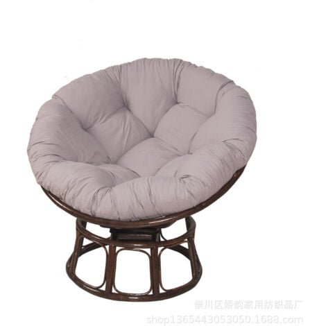 Coussin papasan rond coussin de chaise capitonné arrondi coussin de sol épais couleur unie confortable, Garden Cushion, Rattan Armchair Cushion, Hanging Chair Cushion, (Gris,100100cm)-sans chaise - MS