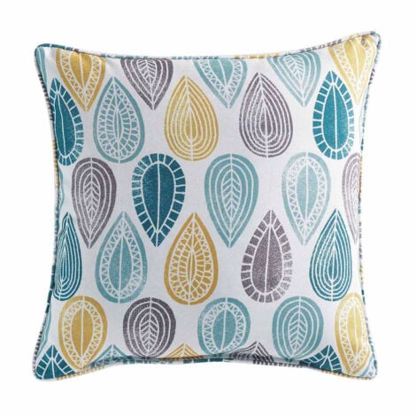 HOMEMAISON Coussin passepoil 40 x 40 cm polyester imprime palpito Blanc