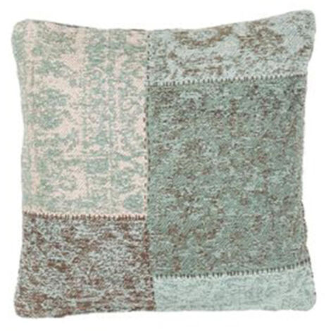 Coussin Patchwork "Symphony" 45x45cm Turquoise