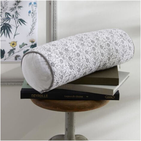 Coussin Polochon - TODAY - CHARME - Imprimé Craie Capucine - 45 x 15 cm