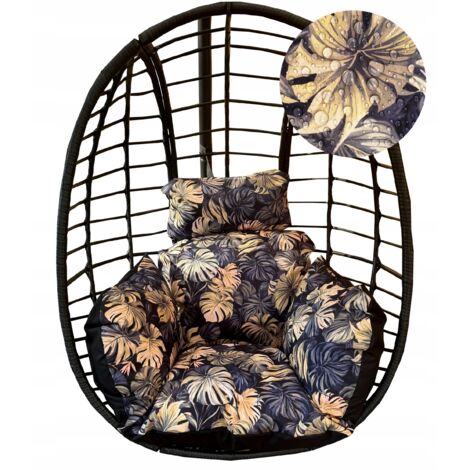 Coussin pour balancelle de jardin, chaise suspendue, cocon, monstera IMPERMÉABLE
