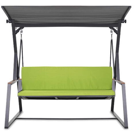 Coussin pour balançoire de jardin Citron 150x50x50 cm avec housse amovible, coussin pour balancelle 3 places