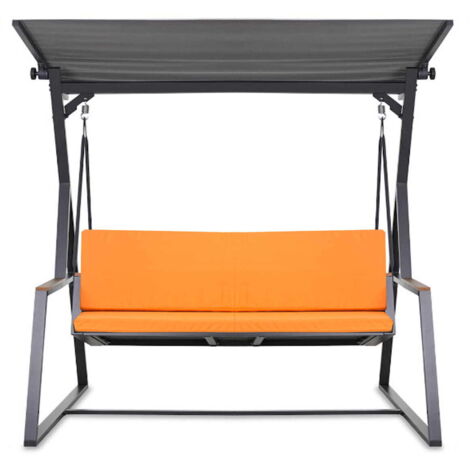 Coussin pour balançoire de jardin Orange 100x60x50 cm avec housse amovible, coussin pour balancelle 2 places