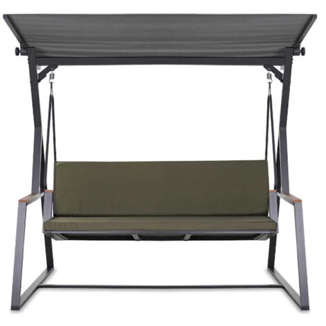 Coussin pour balançoire de jardin Vert 120x60x50 cm avec housse amovible, coussin pour balancelle 2 places