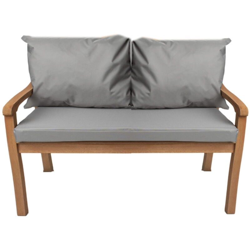 Coussin pour banc 110x50x7cm, Coussins pour balancelle de jardin Gris, Coussin d'assise, Coussin de dossier, Coussin extérieur/intérieur