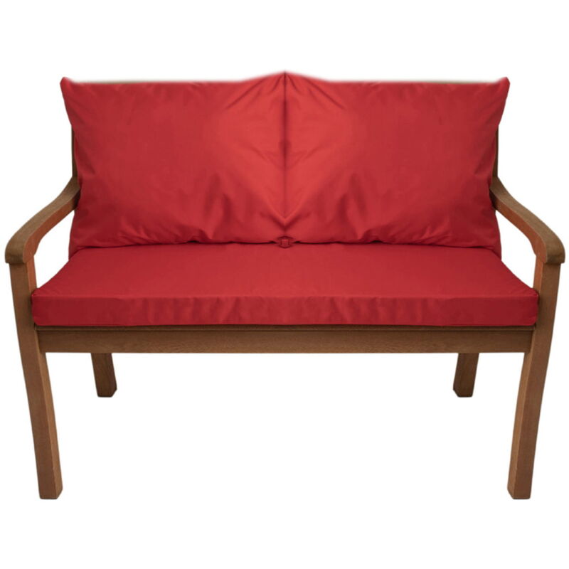 Coussin pour banc 110x60x7cm/2x50x56cm Coussins pour balancelle de jardin Rouge, Coussin d'assise, Coussin de dossier, Coussin extérieur/intérieur