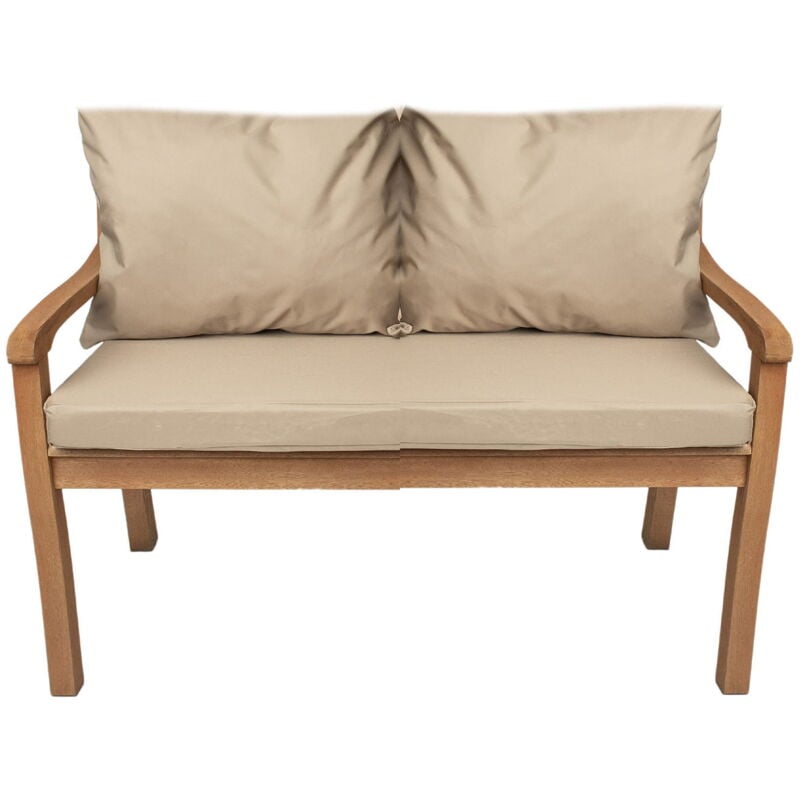 Setgarden - Coussin pour banc 120x50x7/2x50x56cm, Coussins pour Banquette de jardin Beige, Coussin extérieur/intérieur, Coussins pour balancelle de