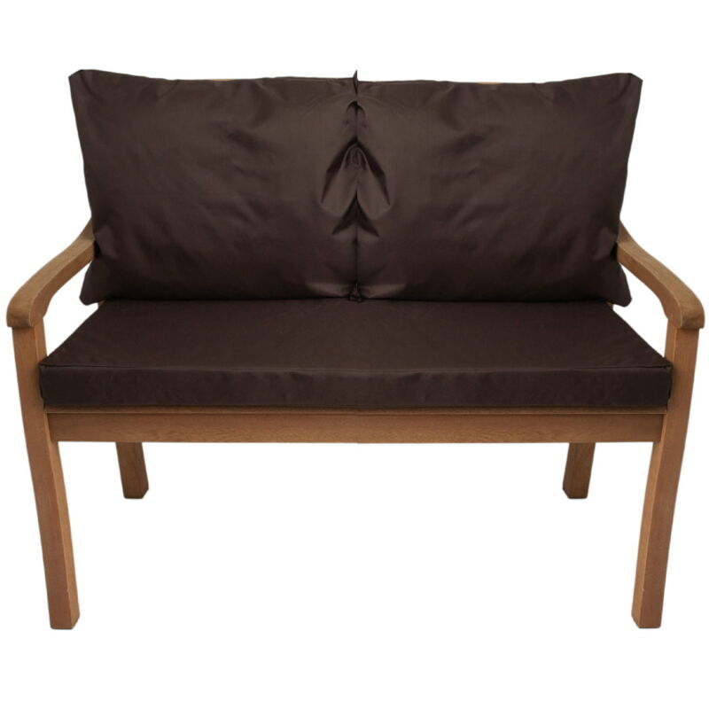 Setgarden - Coussin pour banc 120x60x7/2x50x56cm, Coussins pour Banquette de jardin Marron, Coussin extérieur/intérieur, Coussins pour balancelle de