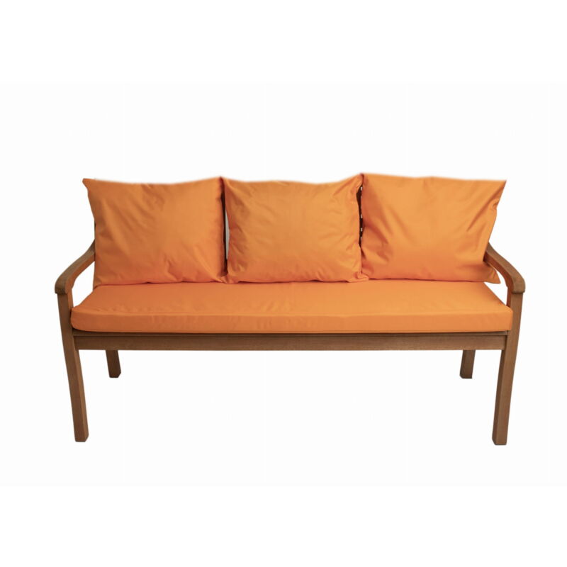 Coussin pour banc 160x60x3x50x56cm, Coussin extérieur/intérieur, Coussins pour balancelle de jardin Orange, Coussin d'assise, Coussin de dossier