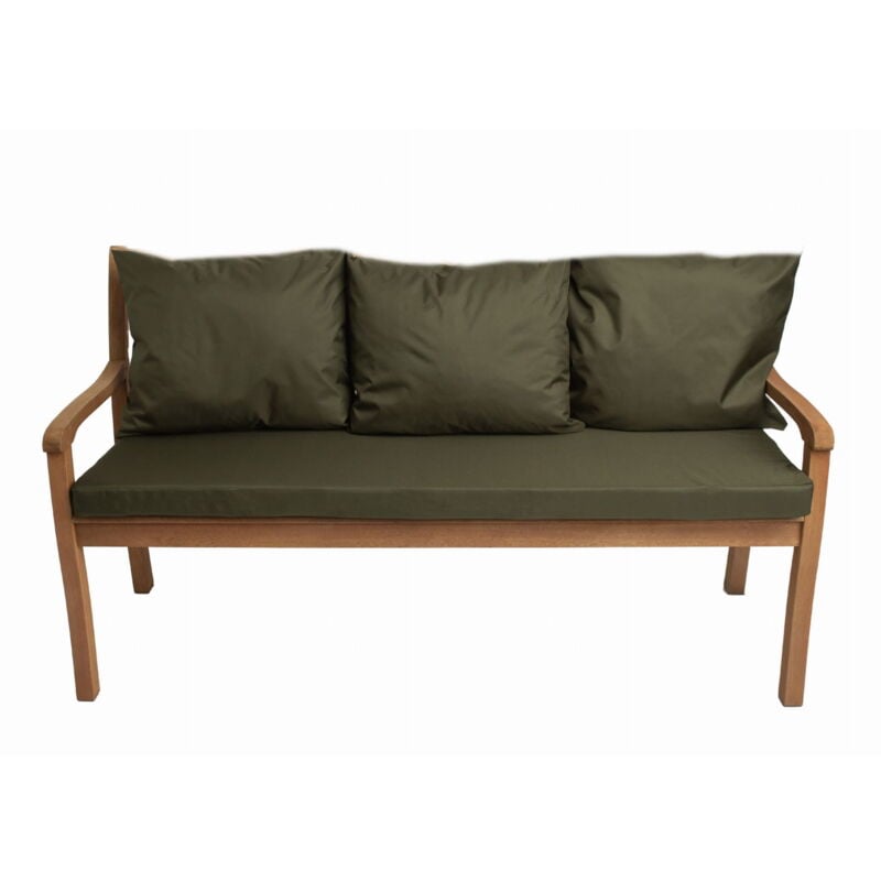 Setgarden - Coussin pour banc 160x60x3x50x56cm, Coussin extérieur/intérieur, Coussins pour balancelle de jardin Vert, Coussin d'assise, Coussin de