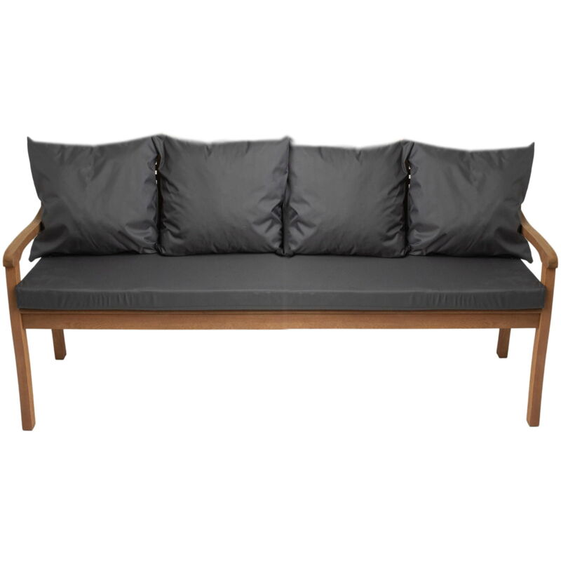 Setgarden - Coussin pour banc 170x50/4x50x56cm, Coussin extérieur, Coussins pour balançoires de jardin 3 places Anthracite, Coussin d'assise, Coussin