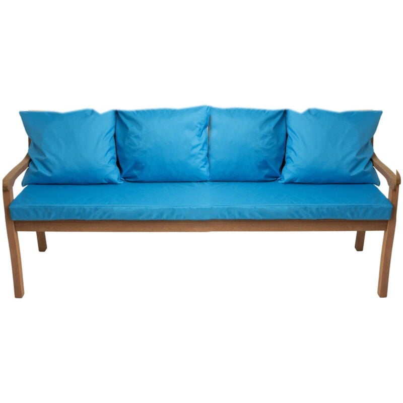 Setgarden - Coussin pour banc 170x50/4x50x56cm, Coussin extérieur, Coussins pour balançoires de jardin 3 places Bleu, Coussin d'assise, Coussin de