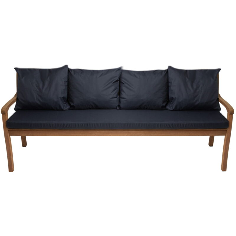 Setgarden - Coussin pour banc 170x50/4x50x56cm, Coussin extérieur, Coussins pour balançoires de jardin 3 places Bleu foncé, Coussin d'assise, Coussin