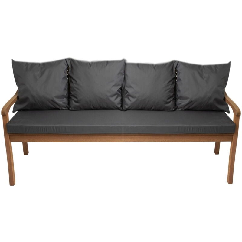 Setgarden - Coussin pour banc 170x60/4x50x56cm, Coussin extérieur, Coussins pour balançoires de jardin 3 places Anthracite, Coussin d'assise, Coussin