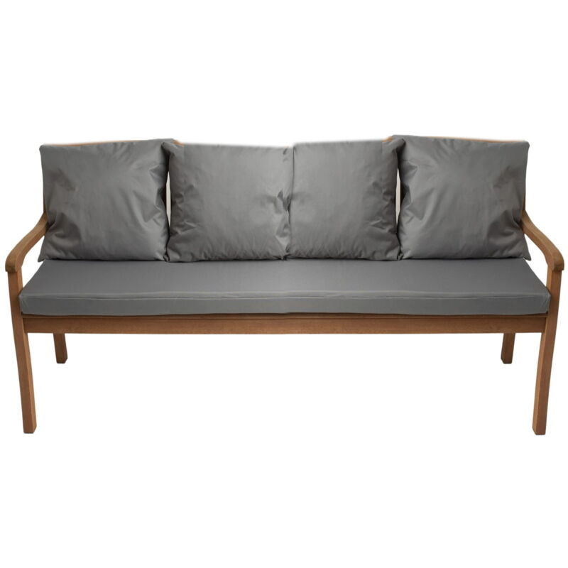 Coussin pour banc 170x60/4x50x56cm, Coussin extérieur, Coussins pour balançoires de jardin 3 places Gris, Coussin d'assise, Coussin de dossier