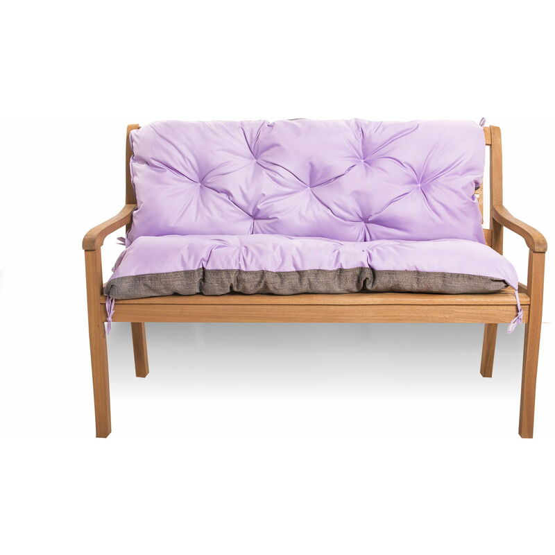 Setgarden - Coussin pour banc de Jardin 100 x 50 x 40cm, Coussin pour banc extérieur, Violet clair