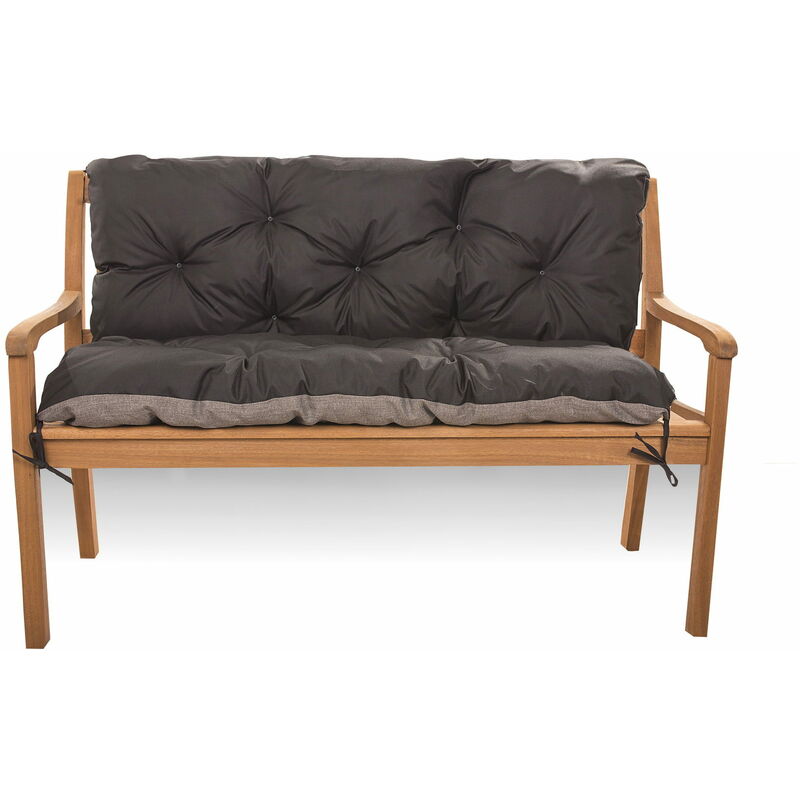 Setgarden - Coussin pour banc de Jardin 100 x 50 x 40cm, Coussin pour banc extérieur, Noir