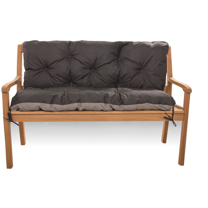 Setgarden - Coussin pour banc de jardin 100x50x40cm, coussin de banc de jardin Noir, coussin de balançoire, coussin de banc extérieur, coussin de
