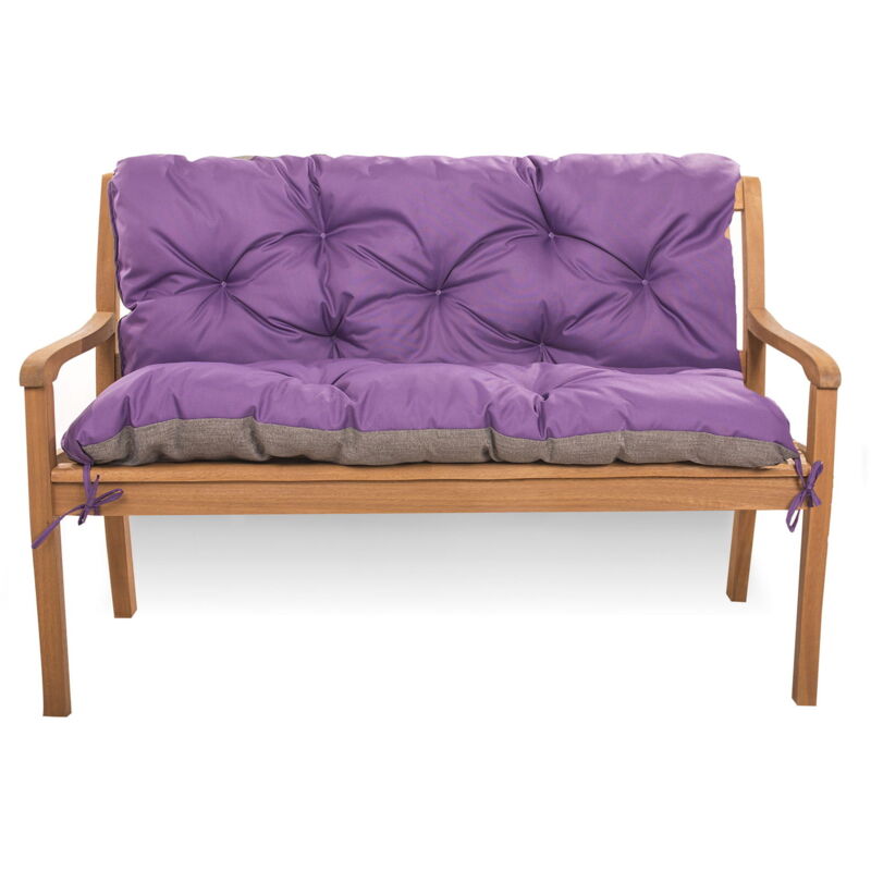Setgarden - Coussin pour banc de jardin 100x50x40cm, coussin de banc de jardin Violet, coussin de balançoire, coussin de banc extérieur, coussin de